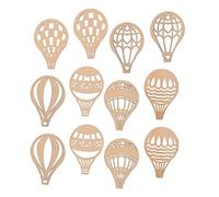 GALPADA 24Pcs DIY Wooden Hot Air Balloon Slices Graffiti Chips for Creativity Hanging Pendants Decor Natural Wood Craft for Parent Activities and Home Decoration