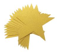 GALPADA 24pcs Double Printed Metallic Gold Star Cutouts Handmade Paper Decorations for Classroom Bulletin Boards Interactive Creative Drawing Stars for Party Home Office Wall Accents