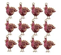 GALPADA 24pcs Fall Turkey Charms for DIY Jewelry Making Alloy Thanksgiving Pendants with Enamel Finish Vivid Autumn Accessories for Bracelets Necklaces Earrings Holiday Craft Supplies