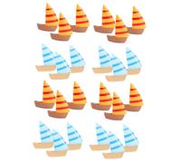 GALPADA 24PCS Miniature Resin Sailboat Models Detailed Nautical Ornaments for Miniature Gardens Dollhouses Bookshelf and Micro Landscape Decoration Blue Yellow Mini Sailing Boats