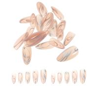 GALPADA 24pcs Pink Punk Rock False Nails with Silver Fire Rivet Charms, Full Cover Glue-on Coffin Manicure for Women, Artificial Press-on Nails Set for Daily Wear and Parties