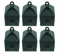 GALPADA 25pcs Hollow out Star and Moon Candy Favor Boxes with Handle Green Ramadan Eid Festival Treat Containers for Muslim Party Decorations and Packaging