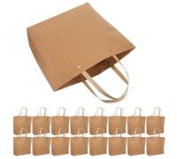 GALPADA 25pcs Kraft Paper Goodie Bags with Convenient Handheld Function, Vintage Retro Inspired Minimalist Pure Colour Party Favor Bags for Weddings and Gift Packaging