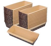 GALPADA 25pcs Large Rectangle Corrugated Paper Bread Baking Trays Nonstick Loaf Pans Boat-Shape Molds for Oven Use Multipurpose Toast and Cake Baking in Home Kitchen