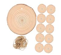 GALPADA 25PCS Rustic Wood Slices with Pre Drilled and Jute Twine Unfinished Discs for DIY Crafts Safe Coaster Bases Farmhouse Wedding and Classroom Decoration Supplies