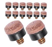 GALPADA 25pcs Screw Pool Cue Tips Synthetic Leather and Iron Replacement for Snooker Billiard Sticks Enhanced Grip and Control for Home and Professional Play