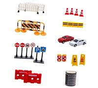 GALPADA 27Pcs Miniature Traffic Cones and Roadblock Signs for Educational DIY Sand Table and Architecture Model Building Construction Safety Play Accessories
