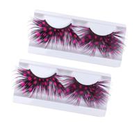 GALPADA 2Pairs Pink False Eyelashes Dramatic Style Party Glamour Reusable Lashes for Special Occasions Theater Club Dance