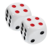 GALPADA 2pcs 30mm Rounded Corner Resin Dice Dots for Board Games and Party Favors Large Number Game Props