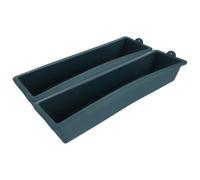 GALPADA 2pcs 43cm Plastic Livestock Feed Troughs for Pigs and Poultry, Heavy Duty Green Chicken Water and Feed Troughs, Farm Breeding Feeding Containers for Outdoor Use