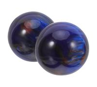 GALPADA 2Pcs 50Mm Resin Fitness Hand Therapy Balls with Marble Pattern, Hand Exercise Massage Squeeze Balls for Stress Relief and Muscle Relaxation, Blue Crystal