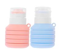 GALPADA 2Pcs 90Ml Foldable Silicone Travel Bottles with Flip Lid, Leak-Proof Collapsible Refillable Lotion and Shampoo Containers for Travel and Home Use