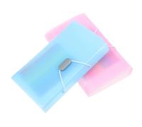 GALPADA 2pcs A6 Documents File Folder Office File Organizer 13 Pockets Abs Portable for Change and Materials Work and Office Blue and Pink
