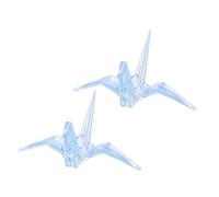 GALPADA 2Pcs Acrylic Origami Crane Model Blue Decorative Figurines for Birthday Gifts Fairy Tale Scene Party Decorations Ornament