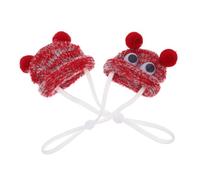 GALPADA 2pcs Adjustable Hand-knitted Mini Hats for Small Pets Soft Crochet Animal Headwear for Hamsters Guinea Pigs Bearded Cute Tiny Hats for Festive Party Costumes