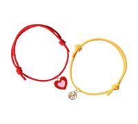 GALPADA 2pcs Adjustable Knitted Rope Pet Collar with Heart Pendant Handmade Stylish Cat and Small Dog Necklace Fashionable Pet Accessory Symbolizing Good Fortune
