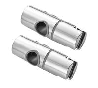GALPADA 2pcs Adjustable Shower Head Holder Rail Bracket with Rotation for Bathroom Slide Bar Replacement with Rubber Pad to Protect and Secure Handheld Shower Heads
