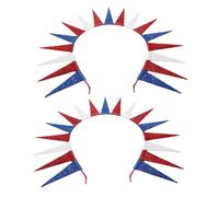 GALPADA 2pcs Adjustable Statue of Liberty Headdress Patriotic Headband with Glitter Stars for Independence Day Fourth of July Party Memorial Day Celebration