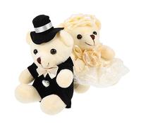 GALPADA 2Pcs Adorable Bear Wedding Ornament Lifelike Stuffed Bear Dolls for Cute Modeling Wedding Present High