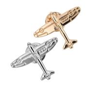 GALPADA 2pcs Airplane-shaped Brooch Pins Plane Brooch Lapel Pin for Suits Coats Travel-themed Outfits as Collar Shirt Accessory