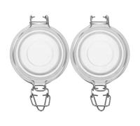 GALPADA 2pcs Airtight Mason Jar Lids Replacement with Locking Clamp and Silicone Gaskets for Glass Jars and Mason Smooth Surface Metal Covers for Home Storage and Fermenting