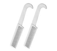GALPADA 2pcs Aluminum Metal Pet Comb Set Polished Surface Sturdy Fine Tooth Grooming Tool for Dogs Cats Horses Dandruff Removal Care Portable for Home Travel