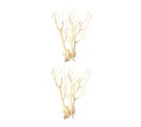 GALPADA 2pcs Aquarium Adornment Landscape Adornment Fish Tank Supplies Beige Dead Wood Twigs Random Shape Good Texture Practical for Aquarium Decorating Use