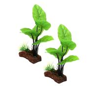 GALPADA 2pcs Aquarium Artificial Plants for Fish Tank Landscaping Realistic Simulated Taro Leaves Water Plant Decorations Easy DIY Setup Aquatic Ornaments for Freshwater Aquariums