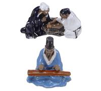 GALPADA 2pcs Asian Inspired Bonsai Figurines for Aquarium and Garden Decor Vintage Style Ceramic Ornaments with Chess and Music Themes Space Saving Micro Landscape Accessories