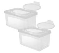GALPADA 2pcs Baby Wipe Holder Dispenser Box with Lid, Pp Material Refillable Wet Tissue Container, 1850ml Capacity, One-Handed Use, Keeps Wipes Clean and Moist, for Nursery or Study Room