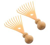 GALPADA 2pcs Bamboo Head Scalp Massager with Sturdy Pp Handle for Effortless Itch Relief, for Individuals Watching Tv Or Using Computers, on The Go Use and Business Trips
