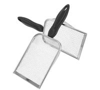 GALPADA 2pcs Beach Shell Scooper - Shark Tooth Sifter Dipper for Shell Collecting - Stainless Steel Mesh Net Shovels for Summer Beach Vacation, 10.6x3.9x2in