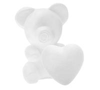 GALPADA 2pcs Bear and Heart Foam Models for Flower Arranging DIY Crafting, 30cm Bear and 15cm Heart Shape Molds for Valentine’s Day Floral Decorations and Art Projects