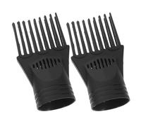 GALPADA 2pcs Black Hair Dryer Comb Attachment, Blow Dryer Concentrator Nozzle for Straightening and Detangling Hair, Hairdryer Styling Tool Suitable for Salon and Home Use