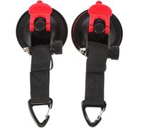 GALPADA 2pcs Black Silicone Suction Cup Hooks for Car Window and Tarp, Windproof and Temperature Resistant Tent Hooks for Outdoor Camping and Vehicle Use