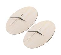 GALPADA 2pcs Blank Wooden Clock Faces for Crafts and Art Projects Beige round DIY Paintable Wood Clock Face Panels for Decoupage and Decoration
