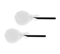 GALPADA 2pcs Body Puff Lollipop Shape Plush Ultrasoft Long Hair Portable Design Fairy Wand Elegant Style White for Women after A Or Shower