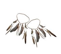 GALPADA 2pcs Boho Plume Headband Tassel Vintage Hairband for Women Lightweight Ethnic Hair Decor for Carnival and Parties Unique Plume Design
