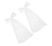 GALPADA 2pcs Bow Bridal Veil Hair Clip for Weddings Elegant Wedding Accessories Delicate Decorated Veil Clips for Brides Evening Parties and Special Occasions