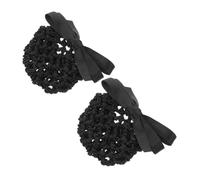 GALPADA 2pcs Bow Hair Clips Comfortable Mesh Hair Nets with Bowknot Barrette for Healthcare Hospitality and Corporate Work Elegant Accessory for Nurses Stewardesses and Bank Staff
