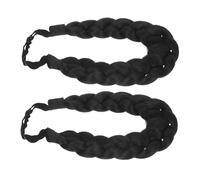 GALPADA 2pcs Braided Headband Adjustable Twist Braid Synthetic Hair Hairband for Women Hair Accessories Braiding and Styling Use