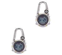 GALPADA 2pcs Carabiner Watch Compass Tactical Clip Watch Hiking Alarm for Athletes Multi-use for Camping Fishing