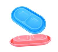 GALPADA 2pcs Cat Bowls with Moat Protection Non Slip Pet Feeding Dish for Cats and Small Dogs Dual Compartment Design for Food Water Easy to Clean Stylish Home