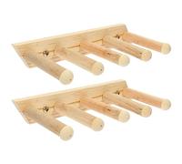 GALPADA 2pcs Cat Climbing Ladder Cat Stairs for Wall Multi-level Design Safety Beige Plastic Wood Indoor