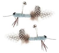 GALPADA 2pcs Cat Feather Insect-shaped Plush Interactive Cat Wand Replacements for Exercise and Changing Bad Biting Behaviour, for Spending Time with Pets Indoors