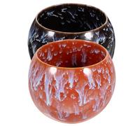 GALPADA 2pcs Ceramic Tea Cups Set with Assorted Colours, Sturdy and Versatile Household Teaware, Compact and Elegant Mini Espresso Mug for Home and Office Use