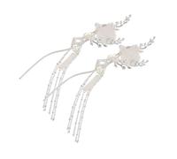 GALPADA 2pcs Chinese Ancient-style Hanfu Hairpins Metal Moon Flower Design with Tassels Traditional Hair Chopsticks for Women Festivals Parties
