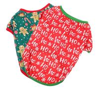 GALPADA 2PCS Christmas Pet Costume Set for Dogs and Cats, L Size Snowflake and Gingerbread Pattern, Soft Fabric Dog Apparel for Holiday Celebrations and Festive Pet Supplies