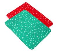 GALPADA 2Pcs Christmas Pet Mat for Dogs and Cats Comfortable Cloth Sleeping Pads with Festive Red and Green Design Lightweight Portable Bedding for Indoor and Travel Use