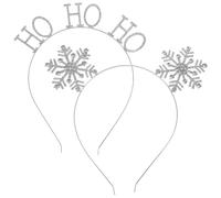 GALPADA 2pcs Christmas Snowflake Headbands Silver Decorative Hair Accessories Comfortable to Wear for Winter Theme and Christmas Party